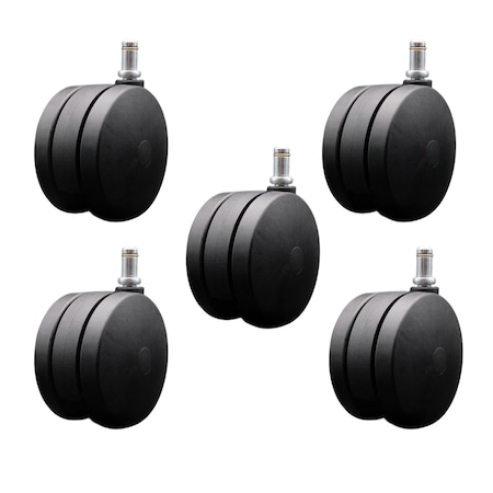 Service Caster 4'' Extra Large Heavy Duty Twin Wheel Caster 7/16 Grip Ring Stem, 5PK SCC-UHGR02S100-NYS-716-5
